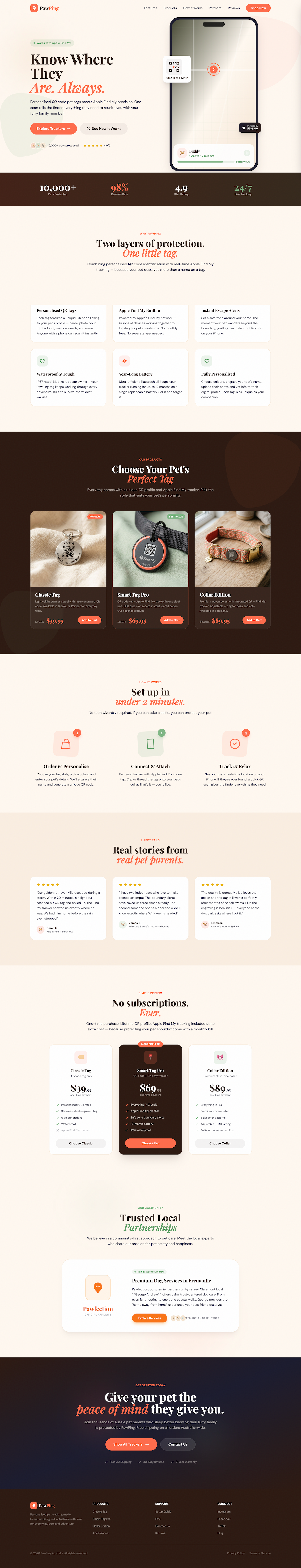 Pawfection website screenshot